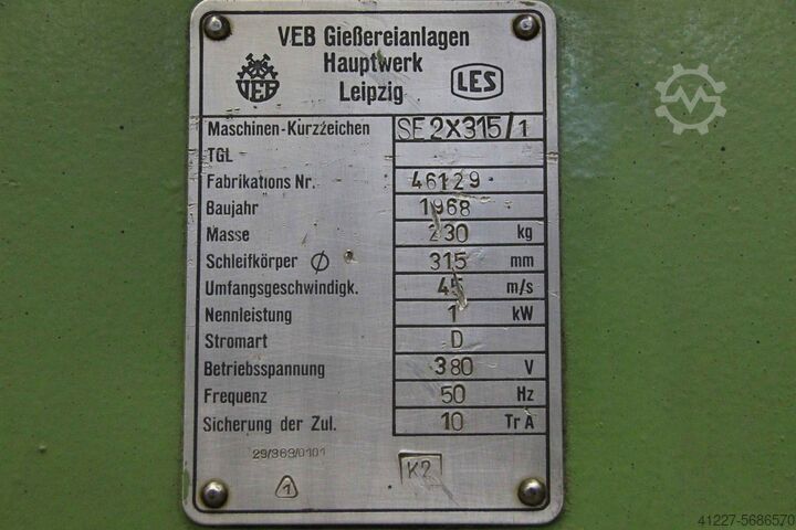 Doppelschleifbock VEB SE 2x315/1