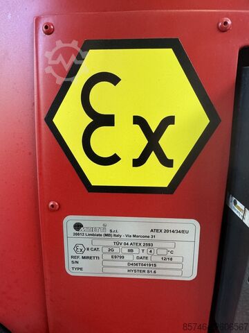 S 1.6 i * DEMÓ * Atex EX * Miretti 2G / Z1 * ÚJ akkumulátor !! HYSTER S 1.6 i * DEMO * Atex EX * Miretti 2G / Z1 * NEW battery !!