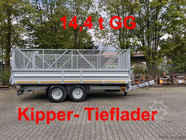 Billenő pótkocsi Möslein TTD 14  5,70 m  14 t Tandem- Kipper Tieflader 5,70 m lang, Breite Reifen-- Neufahrzeug --