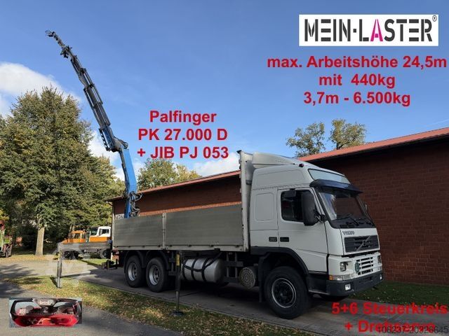 Lastbilmonteret kran VOLVO FM12 380 PK 27000D 24,5m 5+6 Deutscher LKW