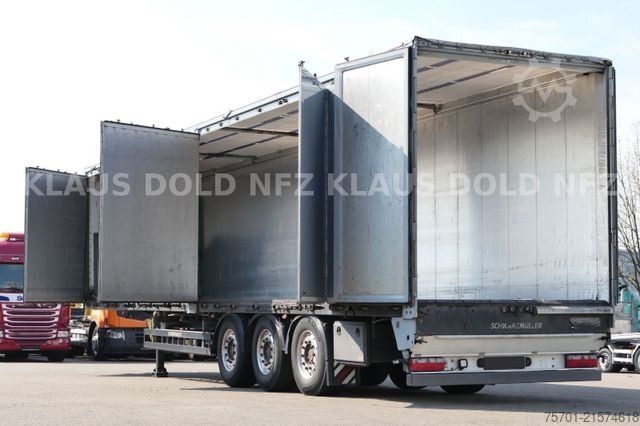 Kofferauflieger SCHWARZMÜLLER Schubboden Seitliche Türen Liftachse Plane