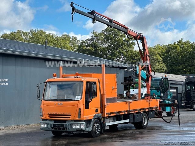 Flatbed truck IVECO EuroCargo ML Pritsche mit Atlas 65.2 Ladekran