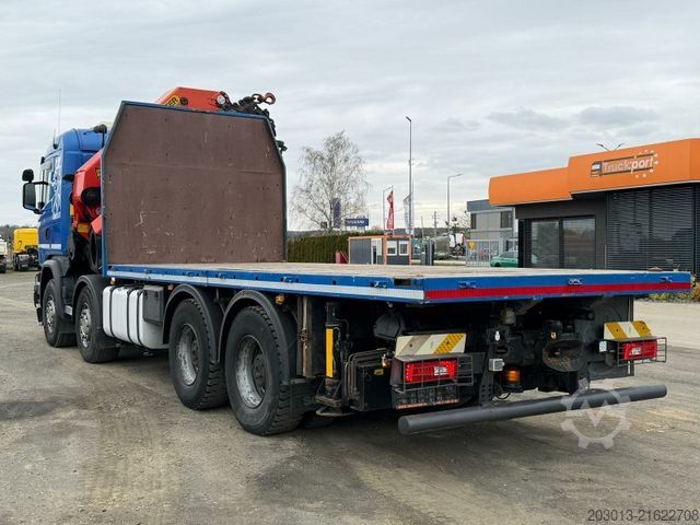 Flatbed truck SCANIA G450 8x4 Pritsche mit Kran Palfinger PK76002 EH