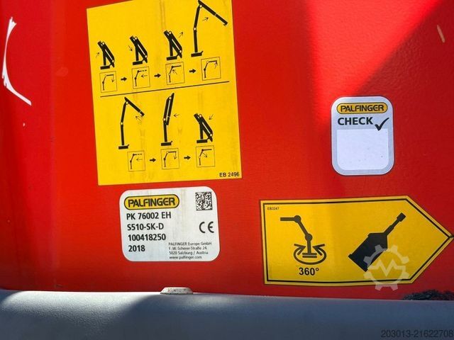 Flatbed truck SCANIA G450 8x4 Pritsche mit Kran Palfinger PK76002 EH