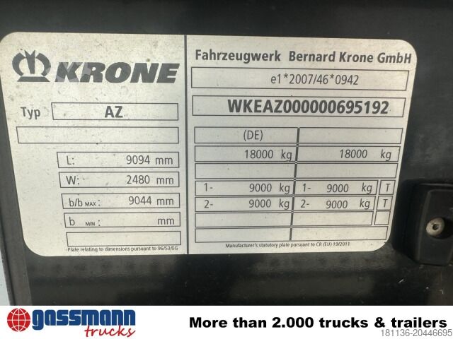 Wissellaadbak-oplegger Krone AZW 18