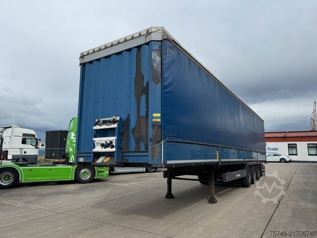 Open semitrailer with tarp KRONE SD *  * BORDWÄNDE * GUT BEREIFT * 2.70 M H