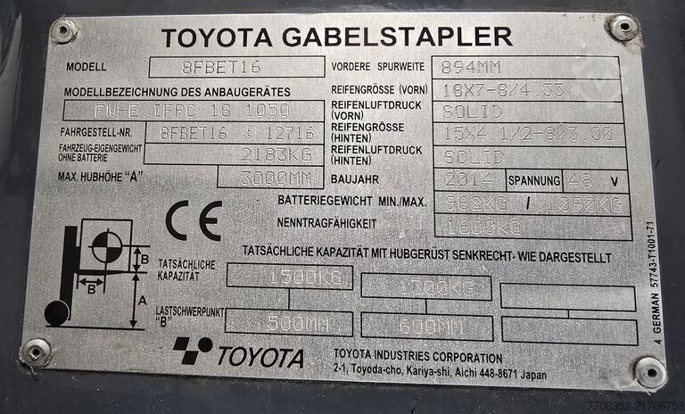 Carrello elevatore Toyota 8FBET16