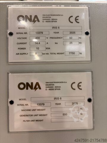 Mașină de electroeroziune prin scufundare ONA IRIS6