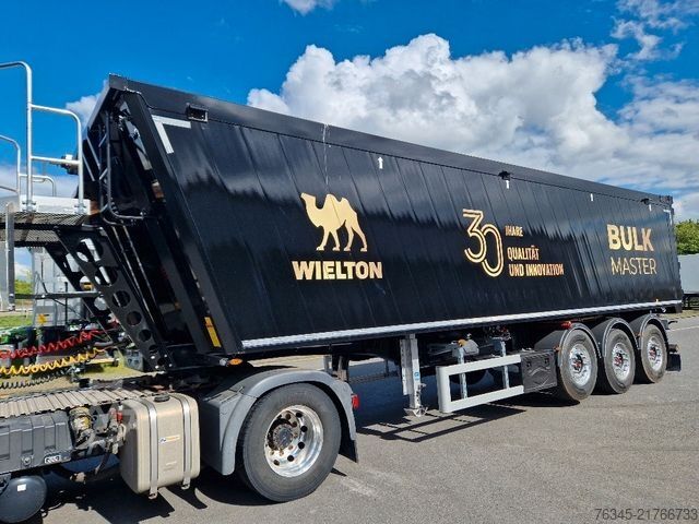 Semi-remorque benne WIELTON Alu-Kastenmulde 51m³  BULK Master BLACK Edition