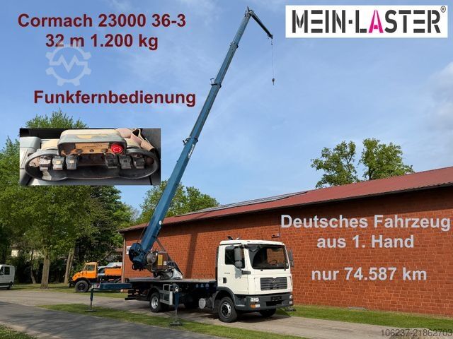 Autokranwagen MAN 8.180  Cormach 23000 36-3  32 Meter Montagekran