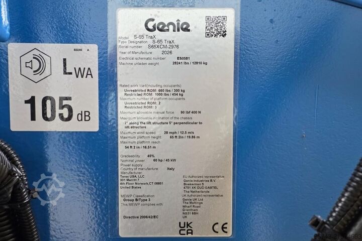 Τηλεσκοπική πλατφόρμα Genie S65XC Trax Valid inspection, *Guarantee! Diesel, 4