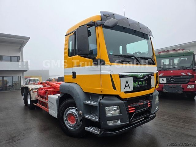 Kampós konténerszállító teherautó MAN TGS 26.400 / Meiller / Retarder