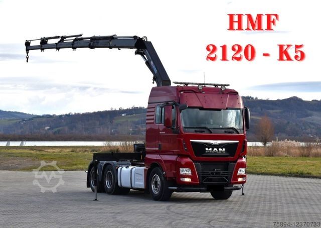 Standardowy ciągnik siodłowy MAN TGX 28.480 Sattelzugmaschine + HMF 2120 K5/FUNK