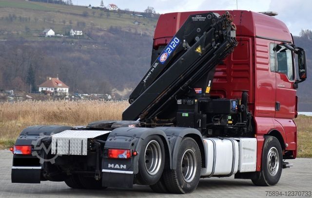 Standardowy ciągnik siodłowy MAN TGX 28.480 Sattelzugmaschine + HMF 2120 K5/FUNK