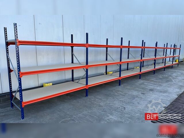 Scaffalatura portapallet a campata larga ca. 28,55 lfm. Weitspannregale H: 200 cm T: 80 cm , 400 kg Fachlast , 3 Ebenen