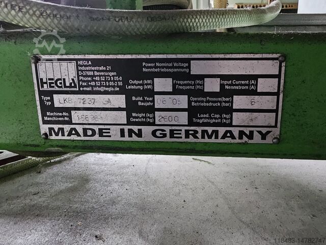 Table de concassage en verre Hegla LKB 7237 GA