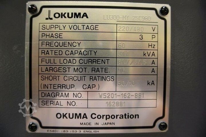τόρνος CNC OKUMA LU300-MY SIMULTURN 2SC980