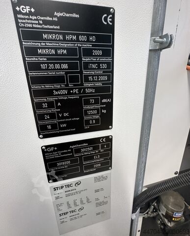 Verticale bewerkingscentrum Mikron HPM 600 HD