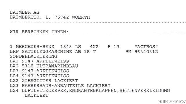 Standart çekici ünitesi MERCEDES-BENZ Actros 1848 LS BIG Space  VOLLAUSSTATTUNG