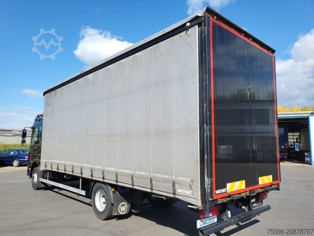 Flatbed truck with tarp MAN TGM 15.290 BL Curtainside-Edscha, 1.Hand