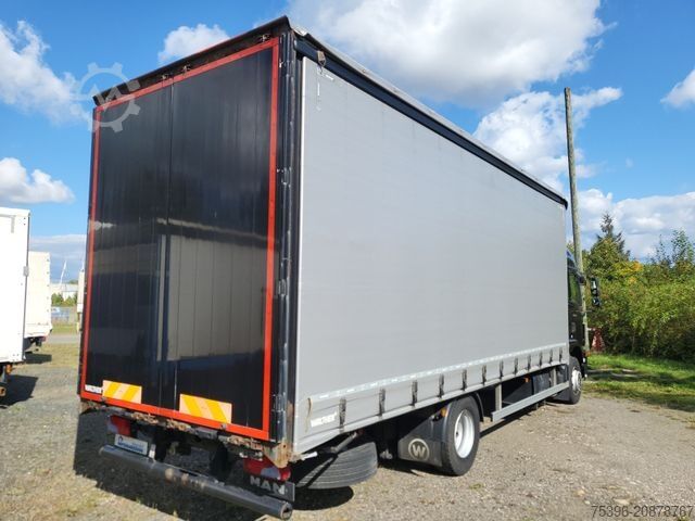 Flatbed truck with tarp MAN TGM 15.290 BL Curtainside-Edscha, 1.Hand
