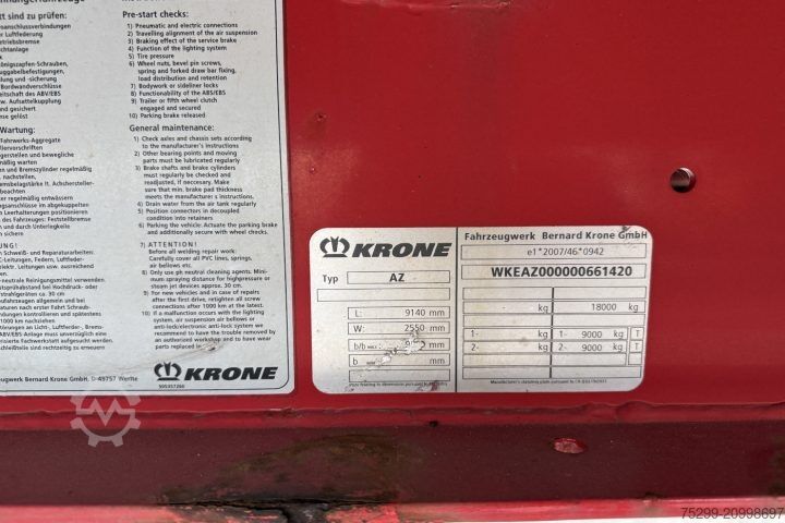 Nyitott pótkocsi ponyvával Krone AZ Plane+HB / Swiss-Vehicle