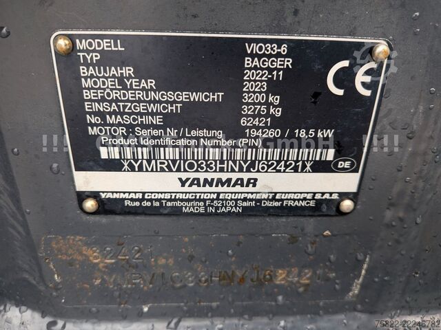 Mini bager YANMAR VIO 33 - 6 / Lehnhoff MS03 / 3 Löffel / D-Masch