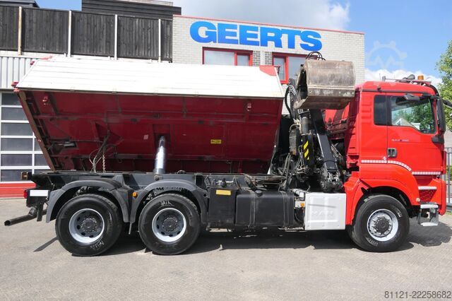 Kipper met kraan MAN TGS 26.480 | 6X6 | 2 Side Tipper + Hydraulic du...