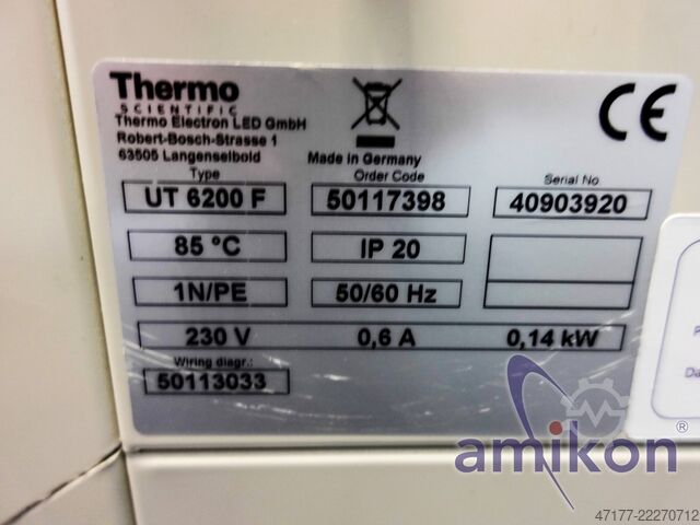 Con unità di termoregolazione esterna STW150 85°C Thermo Fisher Scientific UT 6200 F Umluft-Trockenschrank