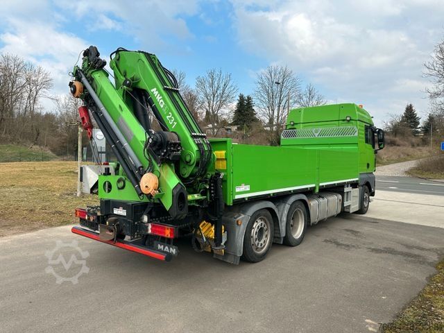 Vrachtauto met open laadbak MAN TGX 26.440 Pritsche Montagekran 25m Seilwinde