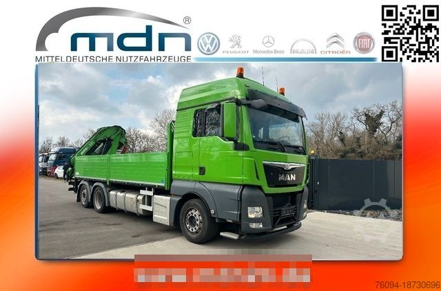 Kamyon üzerine monteli vinç MAN TGX 26.440 Pritsche Montagekran 25m Seilwinde