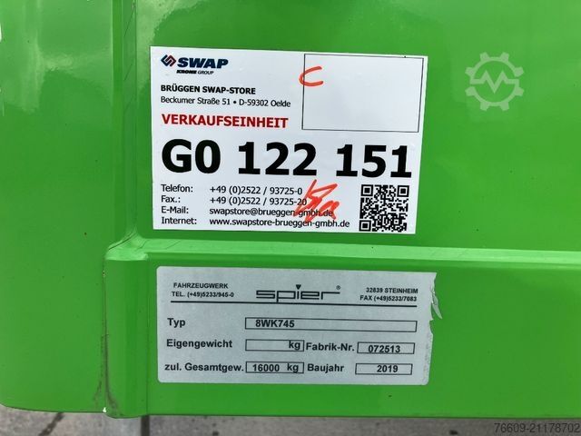 Výměnný návěs SPIER Wechselbrücke Koffer