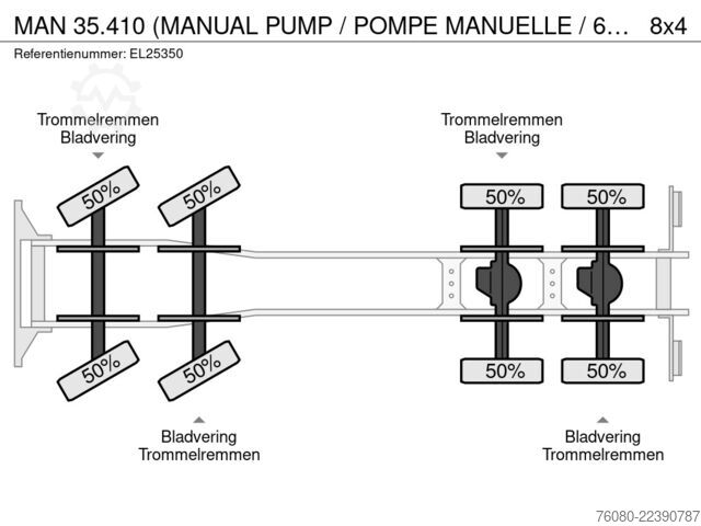 Chassis cabine MAN 35.410 (MANUAL PUMP / POMPE MANUELLE / 6 CYLIND...