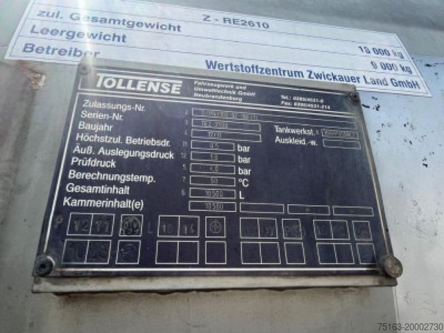 Tanker trailer  BDF-Anhänger AZW 18 Tankanhänger Bj-2011 Saug+Dr