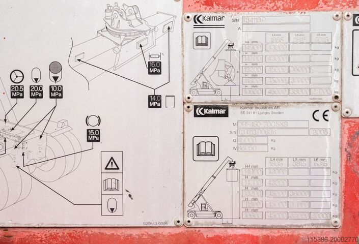 Volle container reachstacker Kalmar DRF450-70C5XS