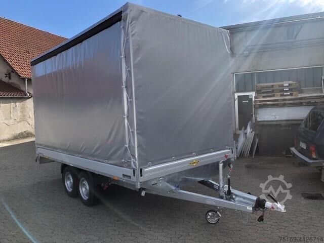 Remorcă auto Humbaur HT 354121 Hochlader mit Hochplane 220 cm, 100 km/h 3,5 to. 4100 x 2100 x 350 mm