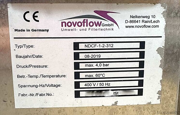 Impianto di filtrazione del vino Novoflow NDCF-1-2-312