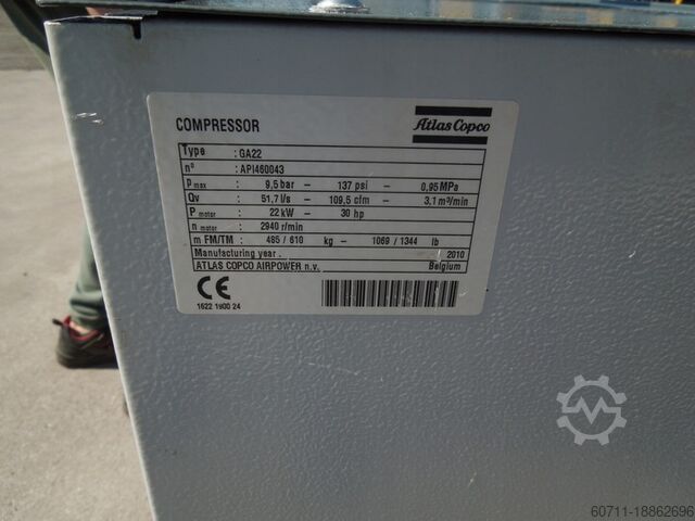 Compressore a vite ATLAS COPCO GA22FF