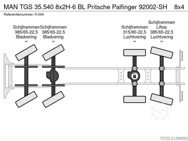 Camion-grue MAN TGS 35.540 8x2H-6 BL Pritsche Palfinger 92002-SH