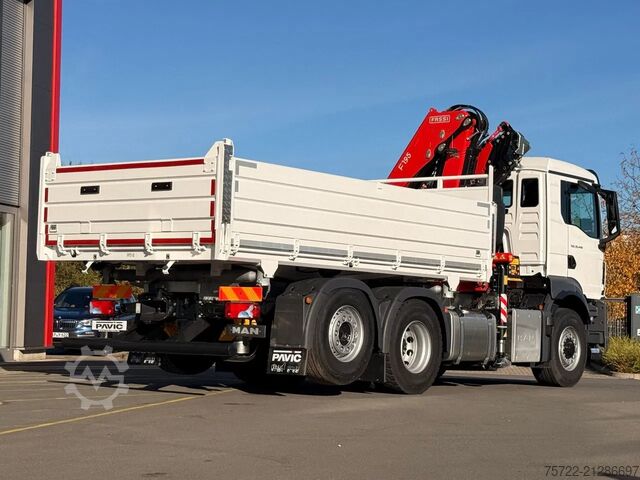 3-zijdige kipper MAN TGS 26.440 6x2H-4 KRAN FASSI F195A.2.24