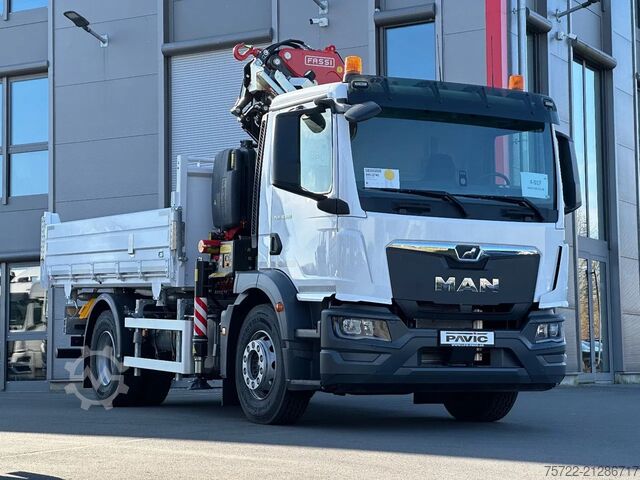 3 oldalú billenő MAN TGM 18.320 4x2 BL Krankipper Fassi 195