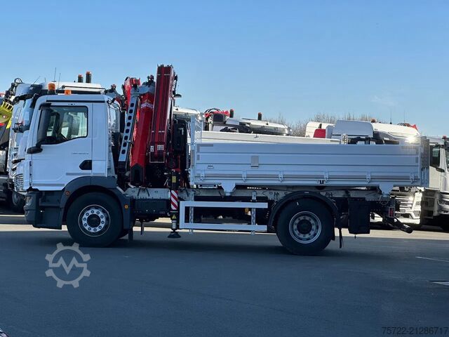 3 oldalú billenő MAN TGM 18.320 4x2 BL Krankipper Fassi 195