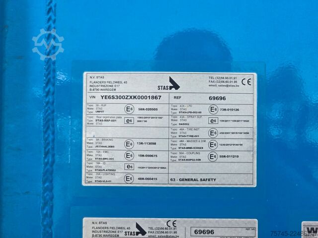 Gesloten oplegger STAS S300ZX * SCHUBBODEN * 2X LIFT * 2X PALETTENK. *