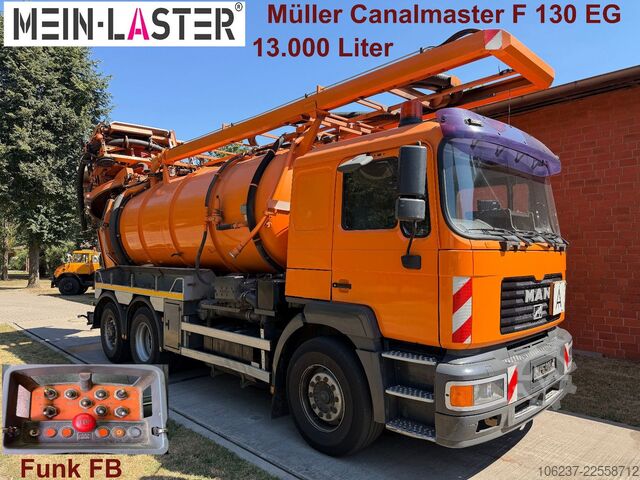 Vacuümtankwagen MAN 27.460 Müller Saug HD Spüler 13m³ +  FB