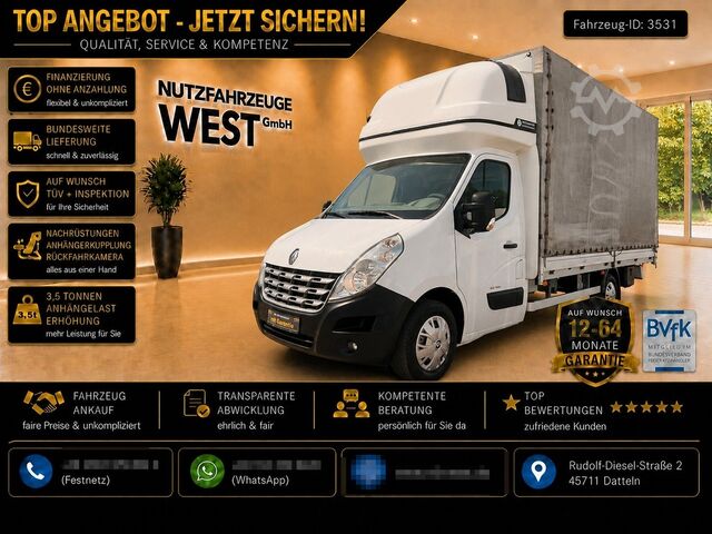 Schuifzeil bestelwagen RENAULT Master XXL Maxi Pritsche+Plane+Schlafkabine