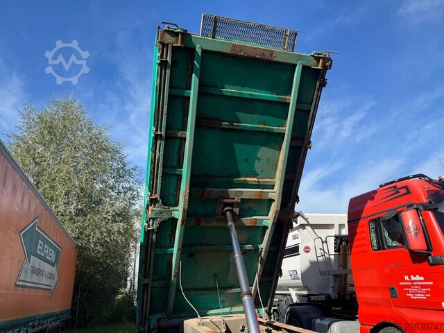 Tresidet tipvognstrailer FLIEGL 18t Tandem Stahl 3-Seiten Kipper