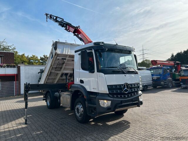 Dreiseitenkipper LKW MERCEDES-BENZ 1835 Arocs 3Skipper MEILLER + PK14501 SLD5 Kran