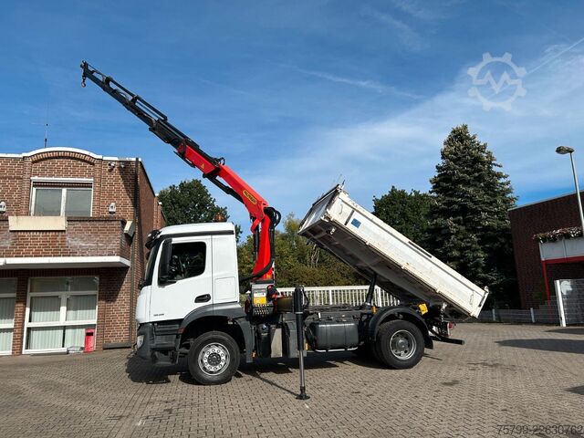 Dreiseitenkipper LKW MERCEDES-BENZ 1835 Arocs 3Skipper MEILLER + PK14501 SLD5 Kran