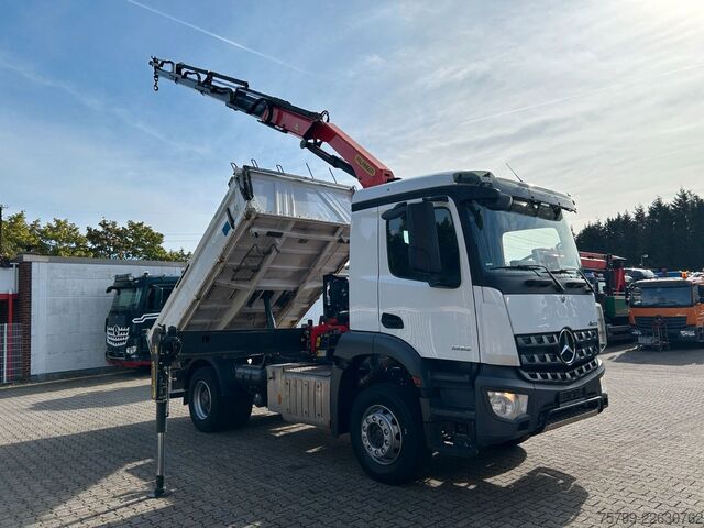 Dreiseitenkipper LKW MERCEDES-BENZ 1835 Arocs 3Skipper MEILLER + PK14501 SLD5 Kran