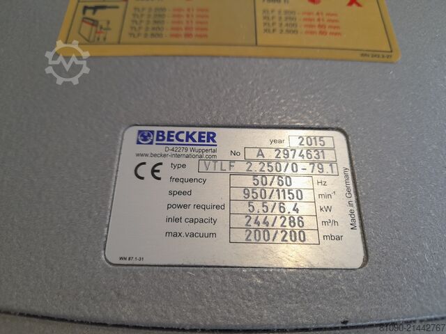 Vákuumszivattyú BECKER VTLF 2.250/0-79.1